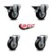 Service Caster 3.5'' Black Poly Wheel Swivel Bolt Hole Caster Set with 2 Posi Lock Brake, 4PK SCC-BH20S3514-PPUB-BLK-PLB-2-S-2 - alternate 4
